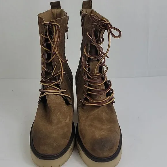 Free People Dylan Lace-Up Suede Leather Women's Boots